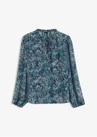 bedruckte Tunikabluse in blau von vorne - bonprix