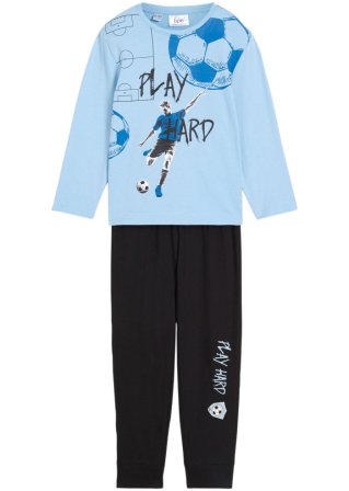 Jungen Pyjama aus Bio-Baumwolle in schwarz von vorne - bpc bonprix collection