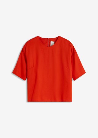 fließendes Blusenshirt aus Lyocell in orange von vorne - bpc bonprix collection