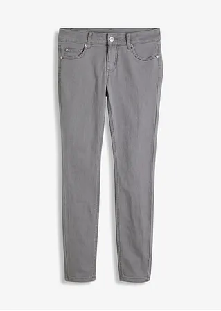 Skinny Jeans Mid Waist, Stretch in grau von vorne - bonprix