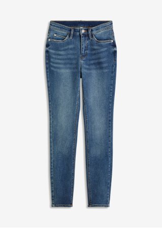 High Waist Skinny Jeans in blau von vorne - BODYFLIRT