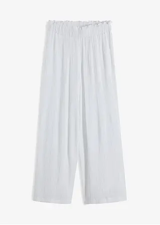 Palazzo-Hose aus Viskose in weiß von vorne - bonprix