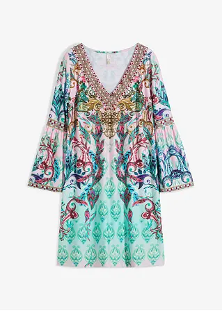 Jerseykleid in blau von vorne - bonprix