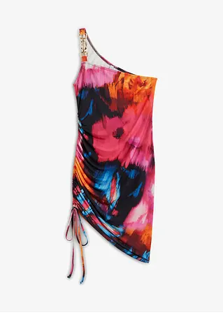 One-Shoulder-Kleid in pink von vorne - BODYFLIRT boutique