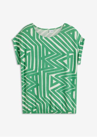 Bedrucktes Oversize-Shirt in grün von vorne - BODYFLIRT