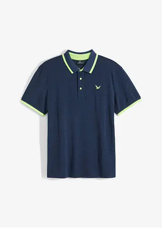 Piqué-Poloshirt mit reiner Bio-Baumwolle in blau von vorne - bonprix