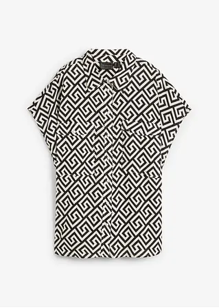 Bluse aus fließender Viskose in schwarz von vorne - bonprix