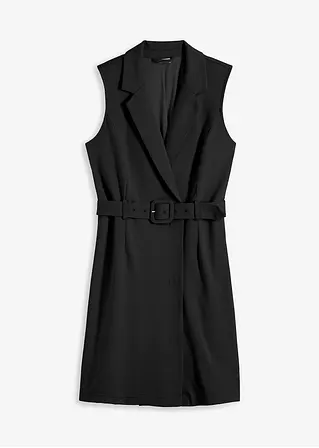 Etuikleid mit Gürtel in schwarz von vorne - BODYFLIRT boutique
