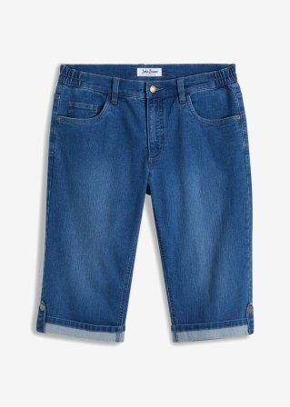 Long-Jeans-Bermuda mit Bequembund, Regular Fit in blau von vorne - John Baner JEANSWEAR