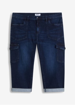 Loose Fit 7/8-Jeans mit Bequembund, Straight in blau von vorne - John Baner JEANSWEAR