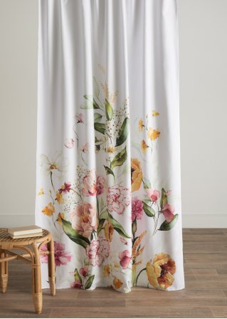 Vorhang mit Blumenmotiv (1er Pack) in weiß - bpc living bonprix collection