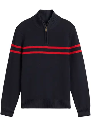 Jungen Troyer Pullover in blau von vorne - bpc bonprix collection