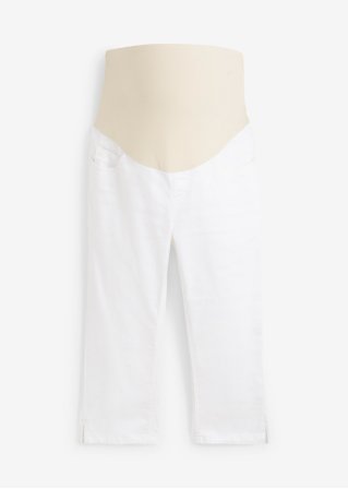 Umstands-Capri-Jeans in weiß von vorne - bpc bonprix collection