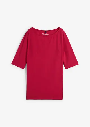 U-Boot-Ausschnitt-Shirt in rot von vorne - bonprix