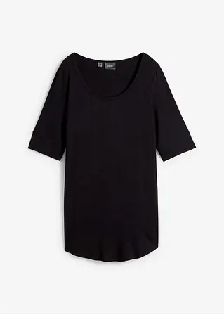 Long-Shirt, Halbarm in schwarz von vorne - bonprix