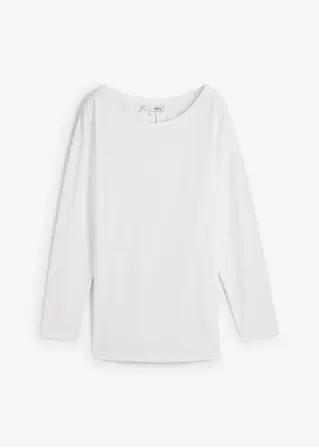 Lockeres Langarm-Shirt in weiß von vorne - bpc bonprix collection