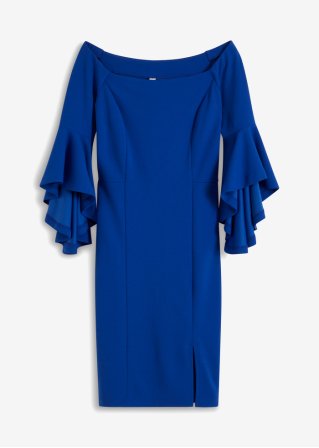 Carmen-Kleid in blau von vorne - BODYFLIRT boutique