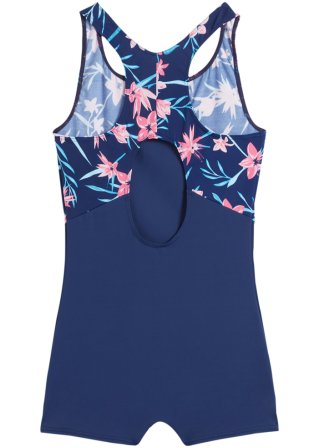 Mädchen Badeanzug aus recyceltem Polyamid in blau von vorne - bpc bonprix collection