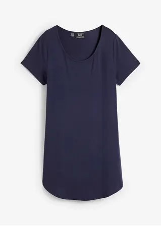 Longshirt, kurzarm in blau von vorne - bonprix