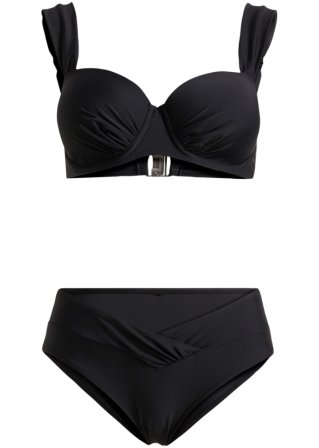 Balconette Bikini (2-tlg.Set)  in schwarz von vorne - bpc bonprix collection