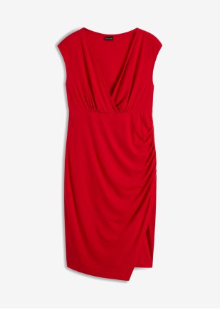 Jerseykleid in rot von vorne - BODYFLIRT