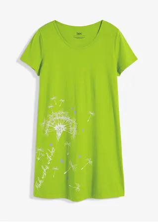 Nachthemd aus Bio-Baumwolle in grün von vorne - bonprix