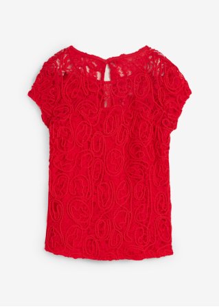 Blusenshirt aus Kordel-Spitze in rot von vorne - bpc selection