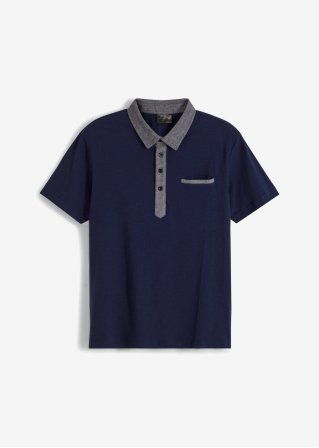 Poloshirt in blau von vorne - bpc selection