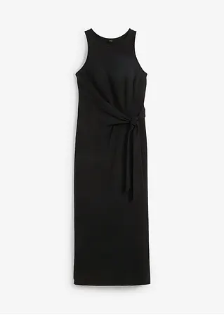 Maxikleid mit Drapierung in schwarz von vorne - bonprix