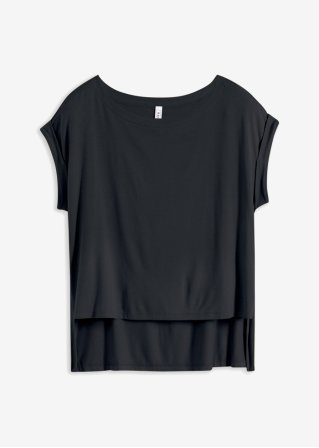 Oversized-Shirt in schwarz von vorne - RAINBOW