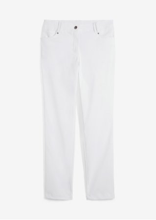 Bengalin-Stretch-Hose mit Bequembund, Straight in weiß von vorne - bpc bonprix collection