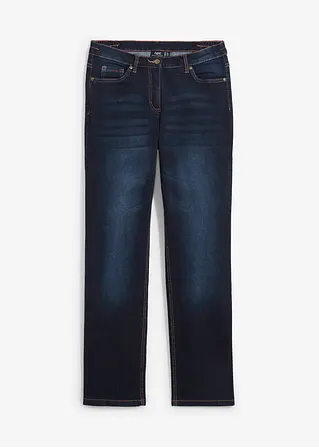 Straight Jeans, Mid Waist, Bequembund in blau von vorne - bonprix