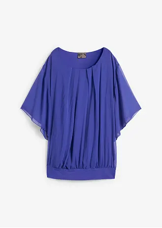 Chiffon- Tunika mit Untertop in blau von vorne - bonprix