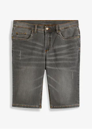 Stretch-Jeans-Bermuda m. Komfortschnitt, Regular Fit in grau von vorne - bonprix