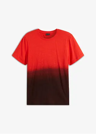 T-Shirt aus reiner Baumwolle, Slim Fit in rot von vorne - bonprix