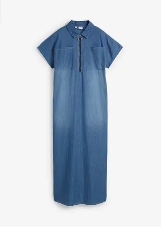 Maxi-Jeanskleid in blau von vorne - bonprix