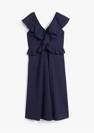 Volant-Kleid in blau von vorne - bpc selection