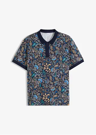 Poloshirt aus Bio-Baumwolle, Kurzarm in blau von vorne - bonprix