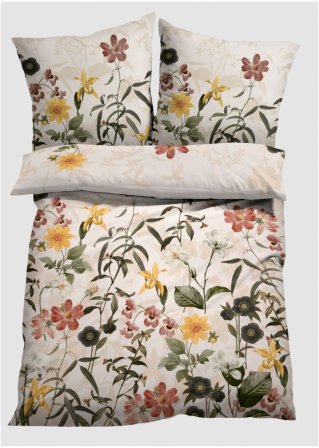 Bettwäsche mit Blumen Design in beige - bpc living bonprix collection
