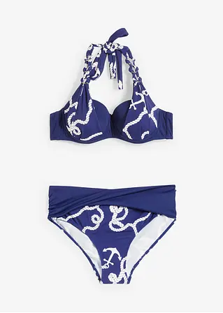 Bügel Bikini (2-tlg.Set) aus recyceltem Polyamid in blau von vorne - bpc bonprix collection