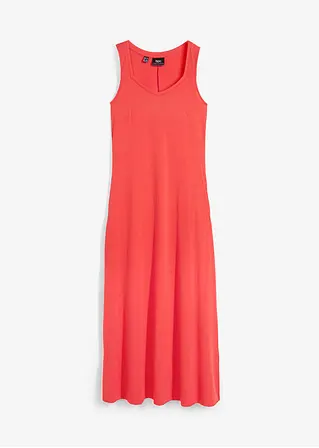 Maxi-Jersey-Kleid aus Baumwoll- Viskose Mischung in rot von vorne - bonprix