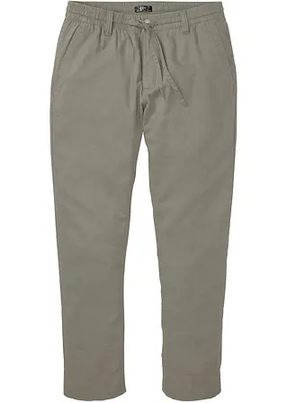 Regular Fit Chinohose mit Leinen, Straight in grau von vorne - bonprix