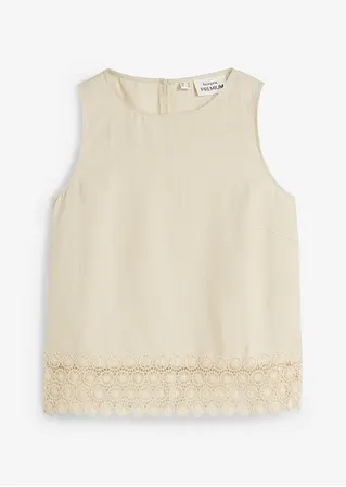 Top aus reinem Leinen in beige von vorne - bonprix