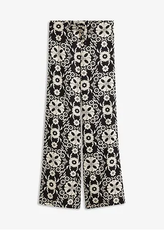 bedruckte Schlupfhose in schwarz von vorne - bonprix
