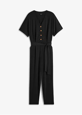 bpc bonprix collection Jumpsuit aus Strukturjersey mit Bindegürtel , knöchelfrei