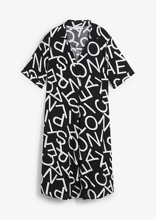 Kleid aus fließender Viskose in schwarz von vorne - bonprix