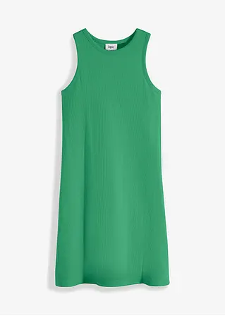 Minikleid mit reiner Bio-Baumwolle in grün von vorne - bonprix
