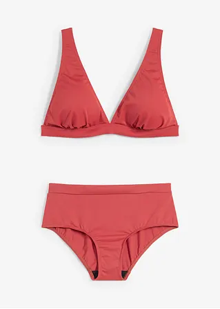 Bustier Bikini (2-tlg.Set) aus recyceltem Polyamid in rot von vorne - bpc bonprix collection
