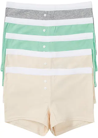 bpc bonprix collection Damen Boxer mit Bio-Baumwolle (5er Pack)