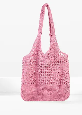 Strohshopper in rosa von vorne - bonprix